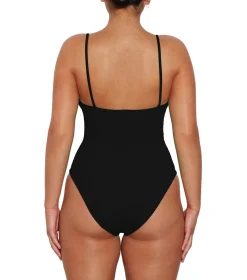 Hunza G Pamela Swim Crinkle Badedrakt Sort