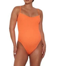 Hunza G Pamela Swim Crinkle Badedrakt Oransje
