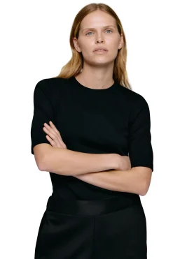 Julie Josephine Marianne Rib Tee T-shirt Sort