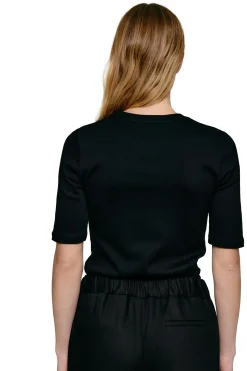 Julie Josephine Marianne Rib Tee T-shirt Sort