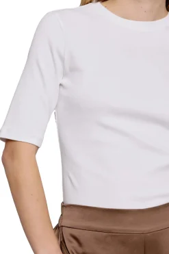 Julie Josephine Marianne Rib Tee T-shirt Hvit