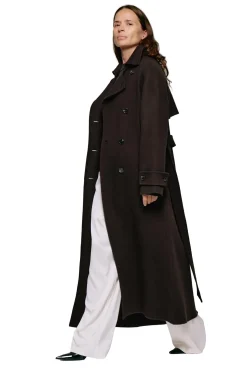 Julie Josephine Thale Wool Trenchcoat Jakke Mørkebrun