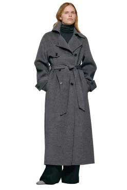 Julie Josephine Thale Wool Trenchcoat Jakke Mørkegrå