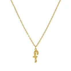 Maanesten F Alphabet Smykke Gull