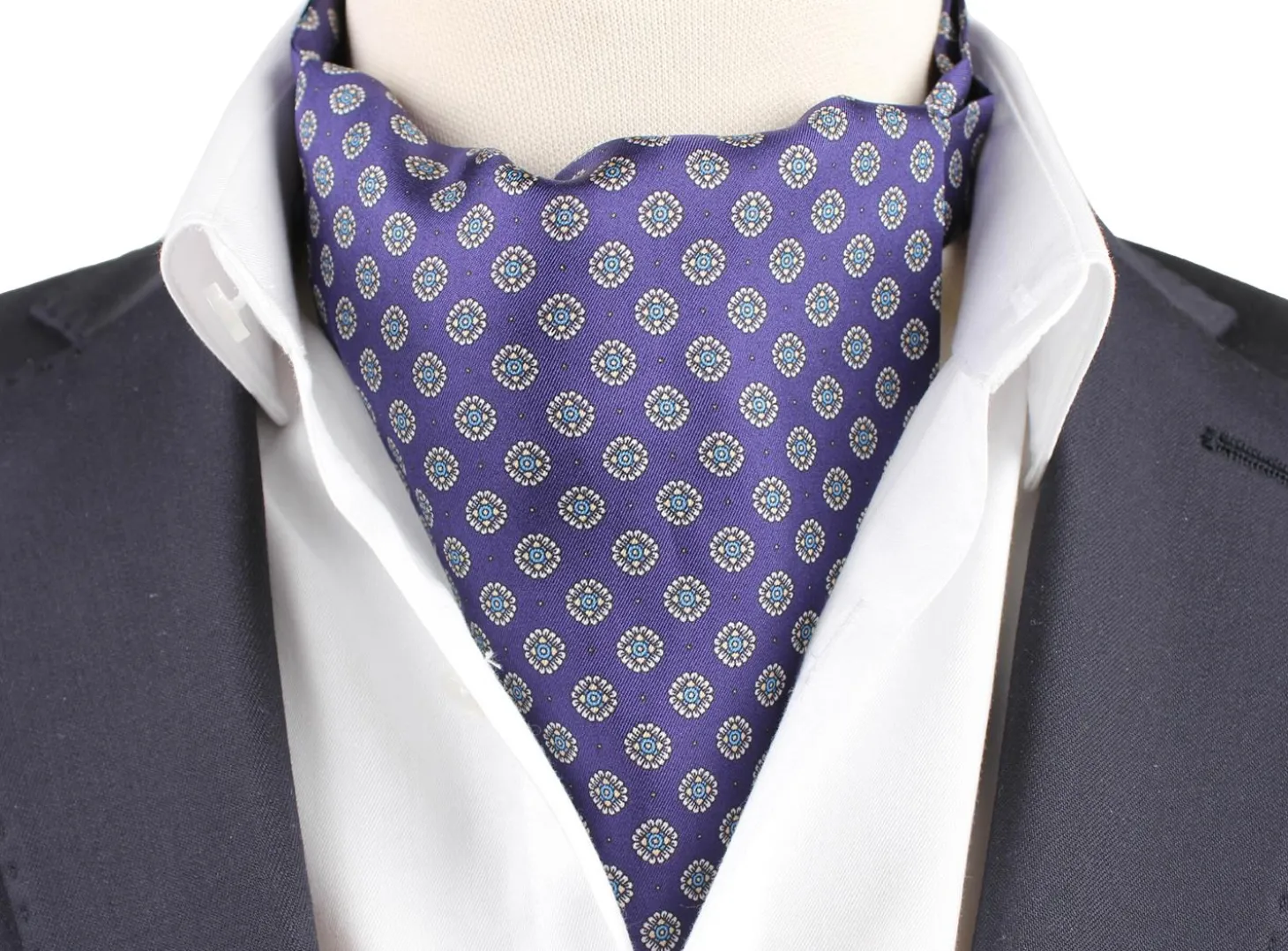 Manzini Montecristo Silk Ascot Slips Marine