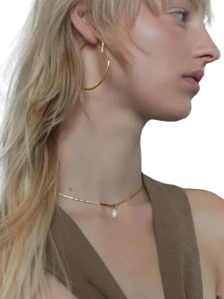 Maria Black Peblinge Necklace Gold Smykke Gull