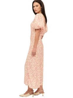 Once Untold Athilda Dress Kjole Beige Og Rosa