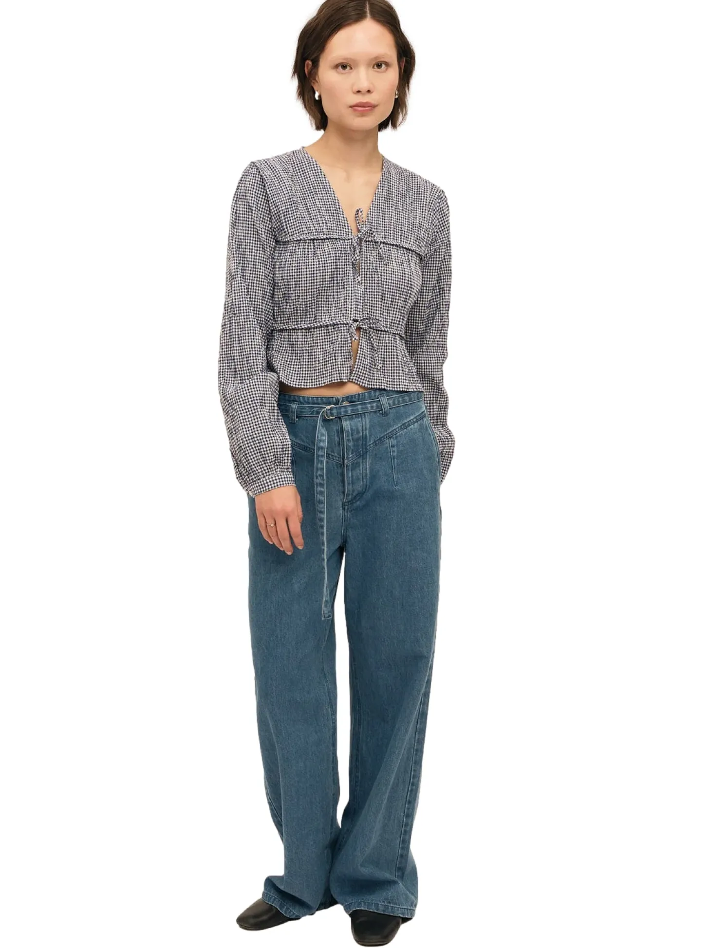 Once Untold Indiana String Blouse Skjorte Navy