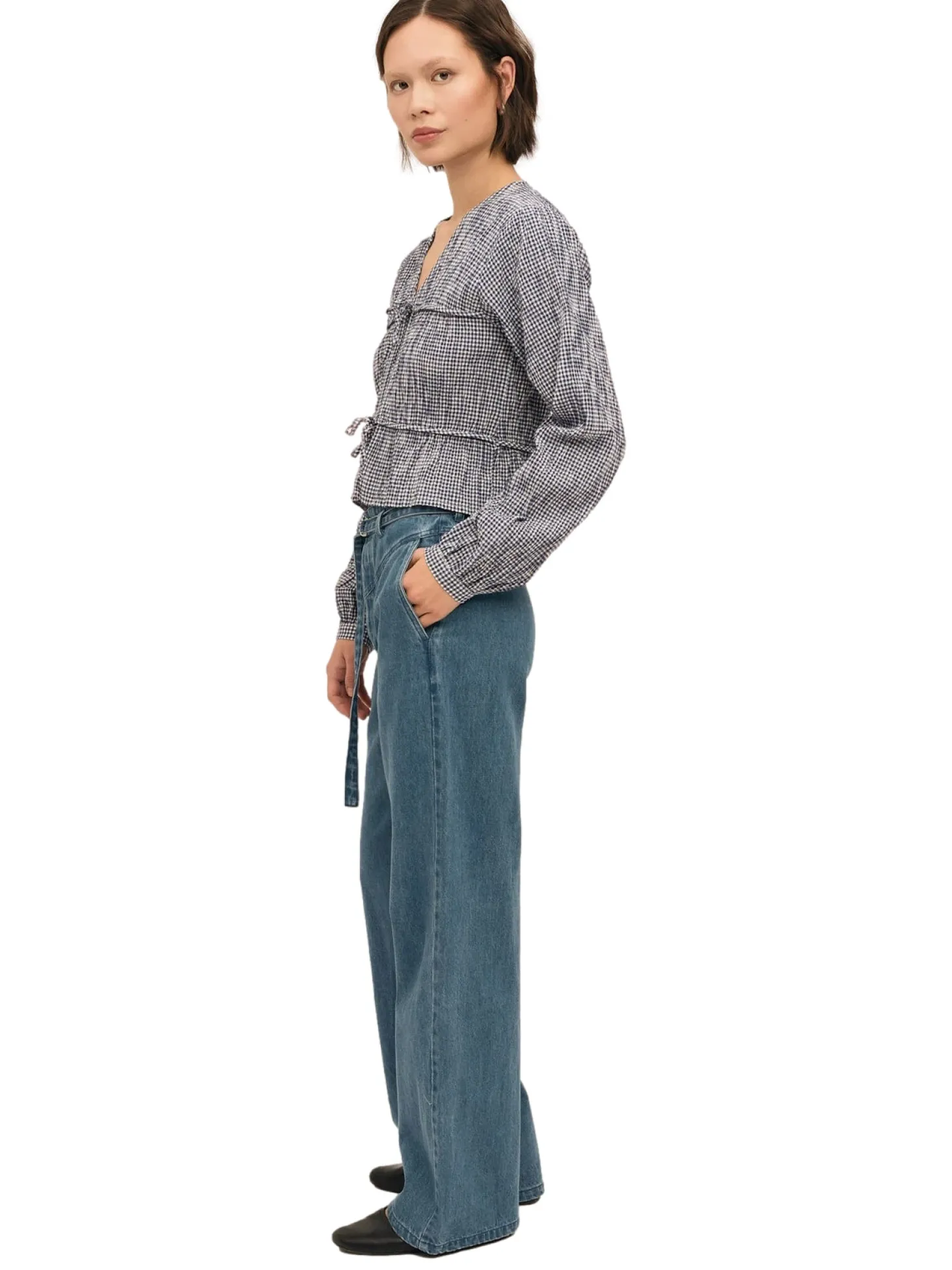 Once Untold Indiana String Blouse Skjorte Navy