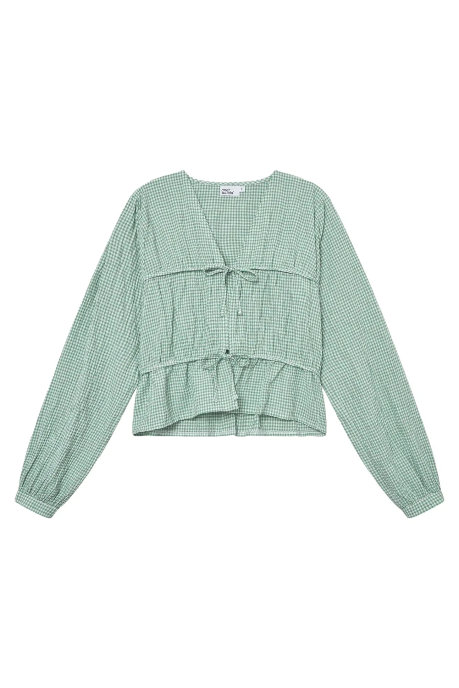 Once Untold Indiana String Blouse Skjorte Hvit Og Grønn