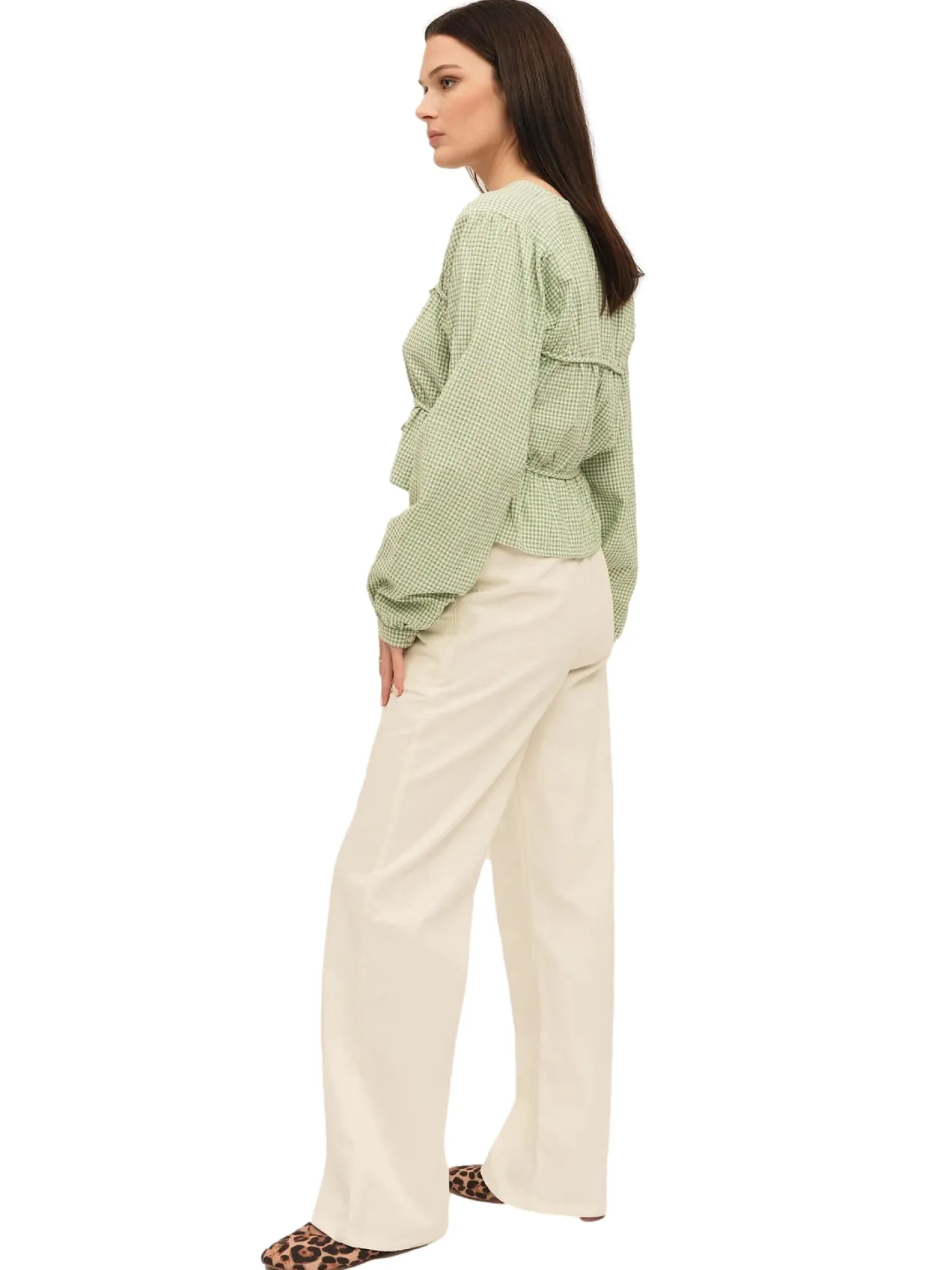 Once Untold Indiana String Blouse Skjorte Hvit Og Grønn