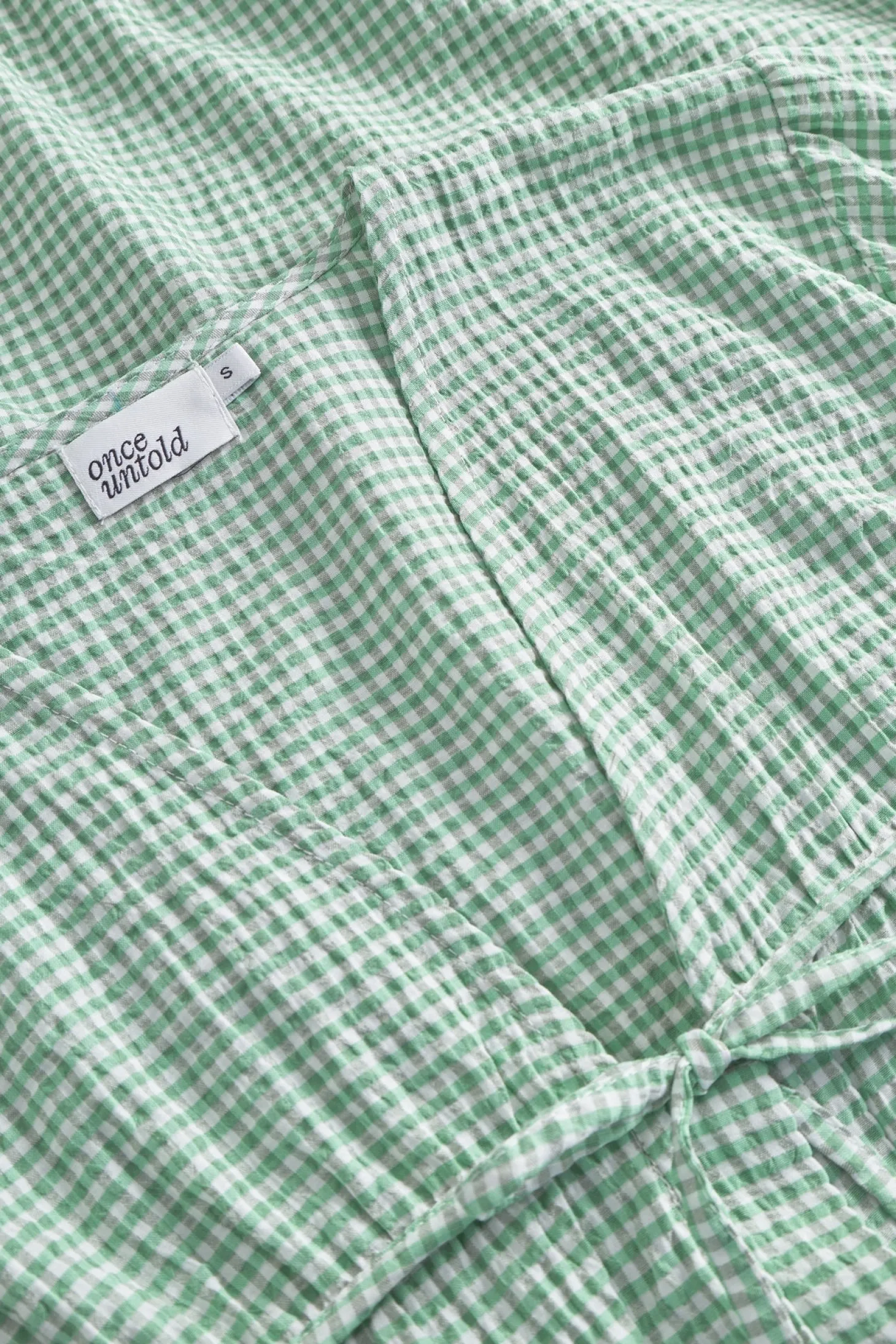 Once Untold Indiana String Blouse Skjorte Hvit Og Grønn