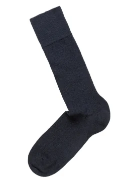 Panos Emporio 2PK Calle Premium Mercerized Wool Rib Sokker Mørkeblå