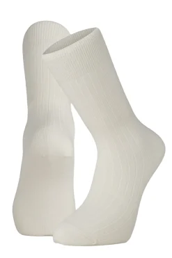 Panos Emporio 2PK Calle Premium Mercerized Wool Rib Sokker Off-White