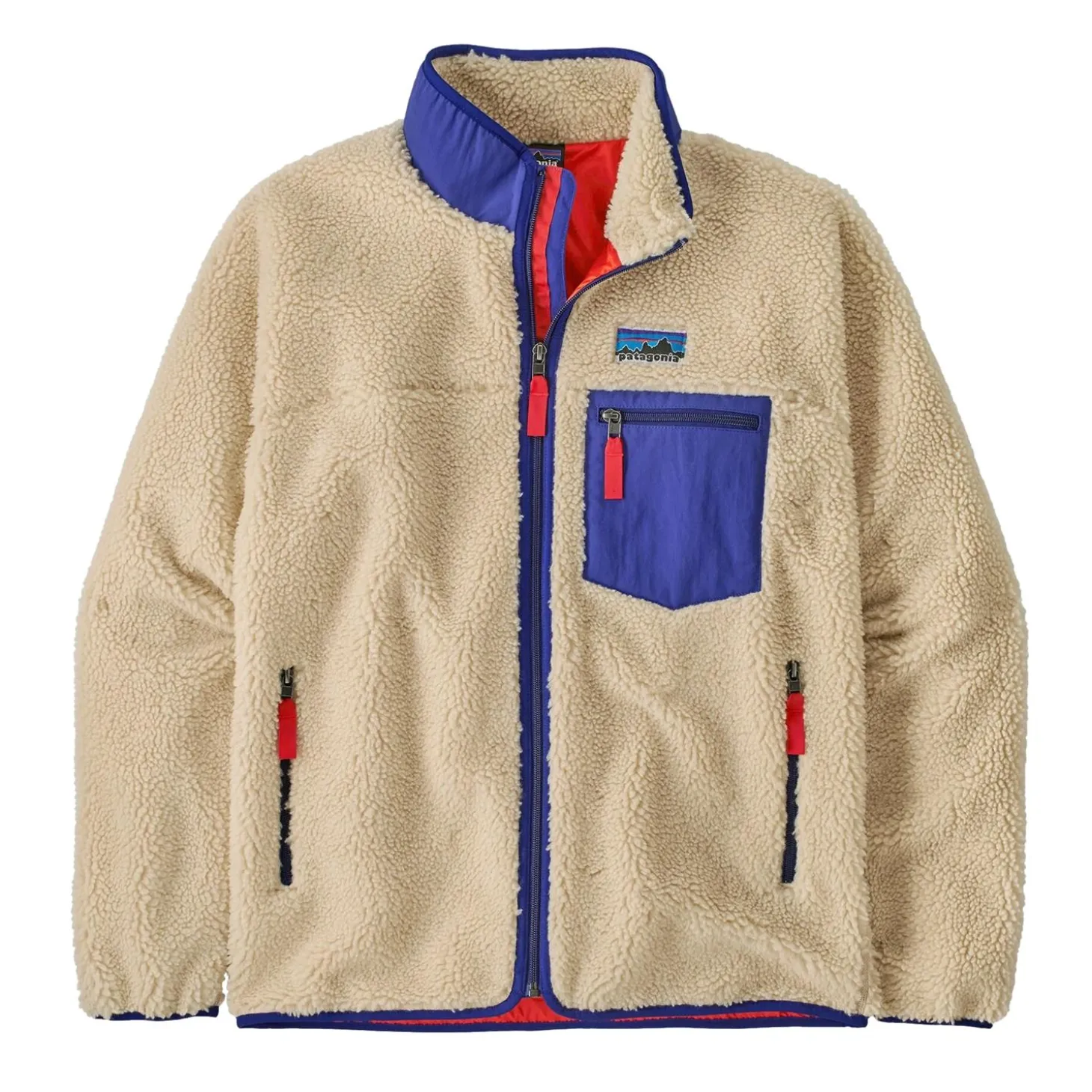 Patagonia M Classic Retro-X Jkt Jakke Beige Og Blå