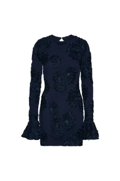 ROTATE 3D Mesh Mini Dress Kjole Mørkeblå