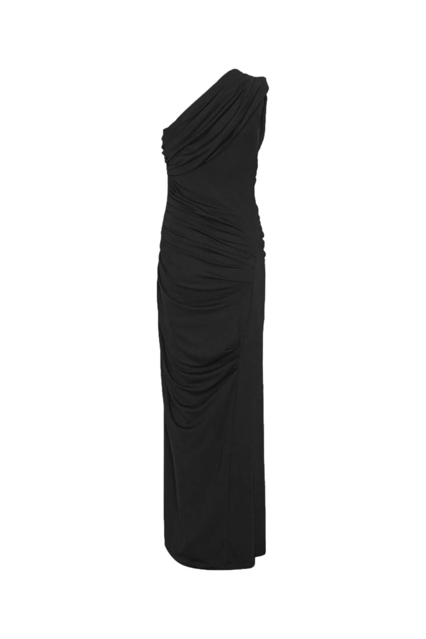 ROTATE Draped One Shoulder Dress Kjole Sort