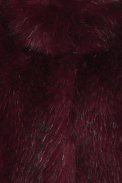 ROTATE Faux Fur Crop Jacket Jakke Burgunder