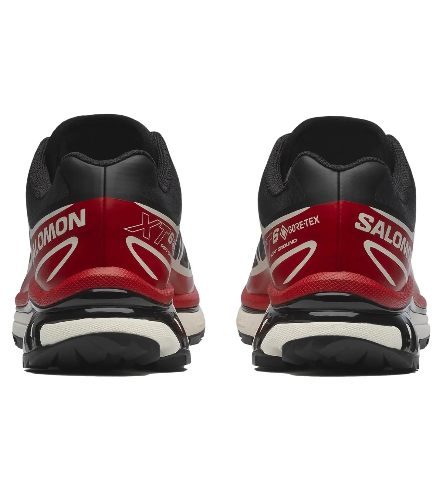 Salomon XT-6 GTX Black/Flame Scarlet/Vanilla Ice Sko Sort Og Rød