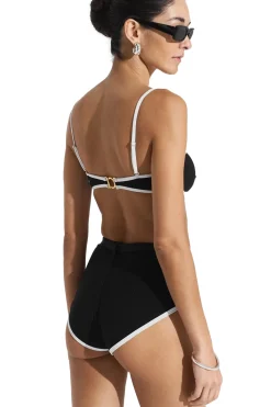 Seaquelle Ribbed Bikini Top Badetøy Sort Og Hvit