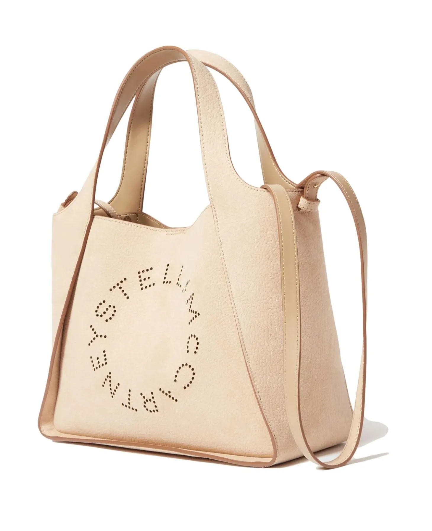 Stella McCartney Logo Crossbody Suede Tote Bag Veske Beige
