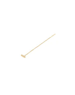 Tom Wood Sleek Ear Chain Gold Diamonds 64mm Øredobber Gull