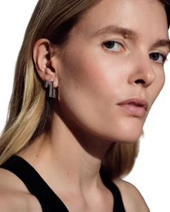 Tom Wood Step Huggies Black Spinel Øredobber Sølv / Sort