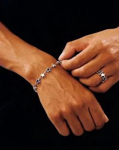 TwoJeys Blue Enameled Stars Bracelet Armbånd Sølv / Blå