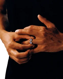 TwoJeys Icon Enameled Single Ring Ring Sølv / Blå