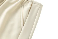 Viktoria Chan Esha Wide Leg Trousers Bukse Beige