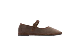 Yori Jomo Mary Jane Flats Velluto Sko Brun