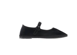 Yori Jomo Mary Jane Flats Velluto Sko Sort